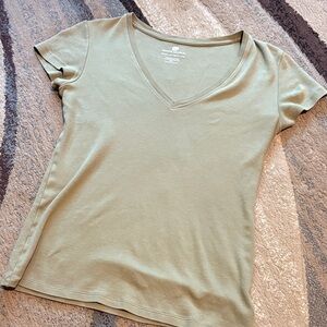 Banana Republic Sage Green V-Neck Tee